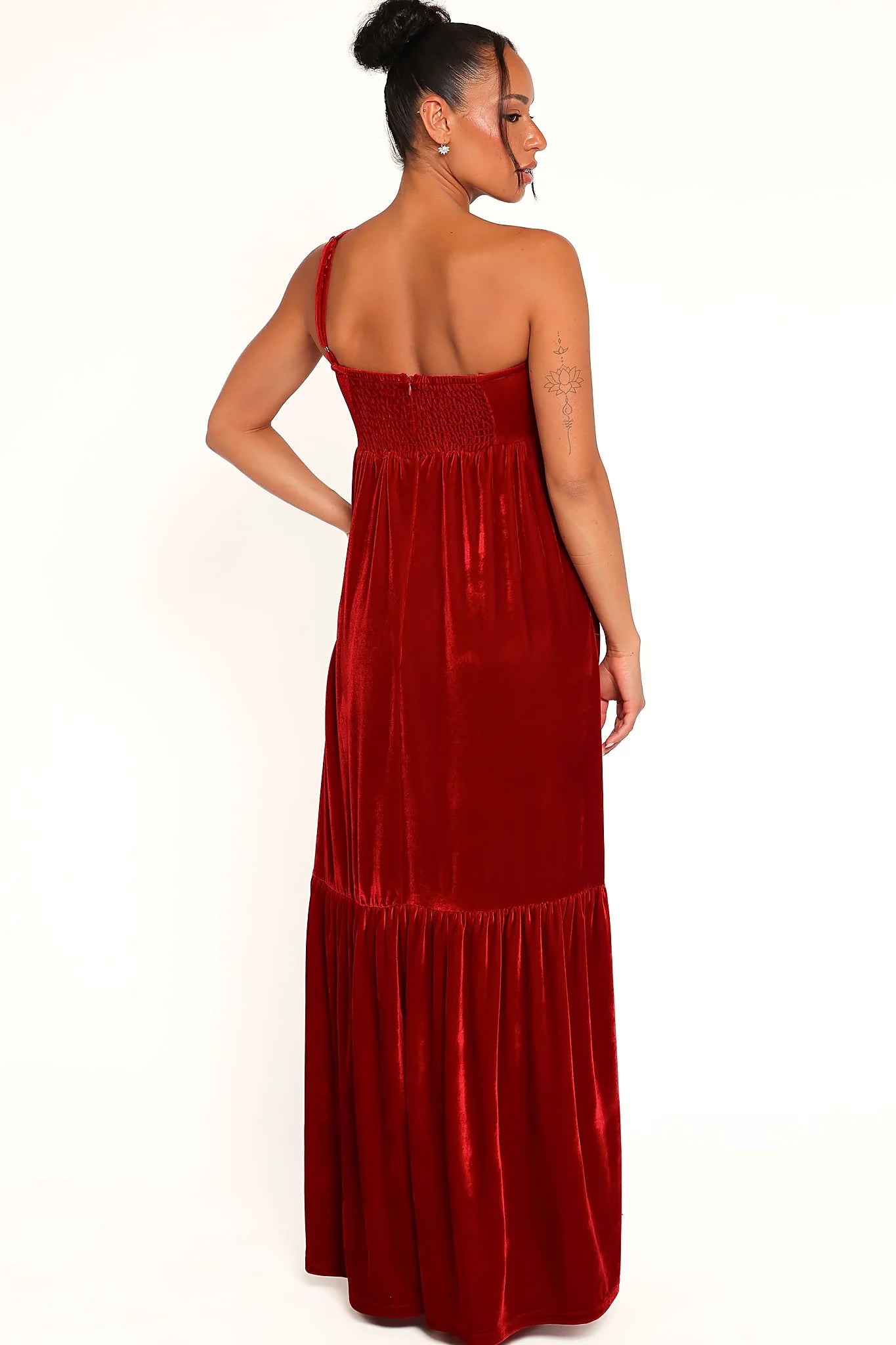 Betina Bow Front Maxi Dress - Red Velvet