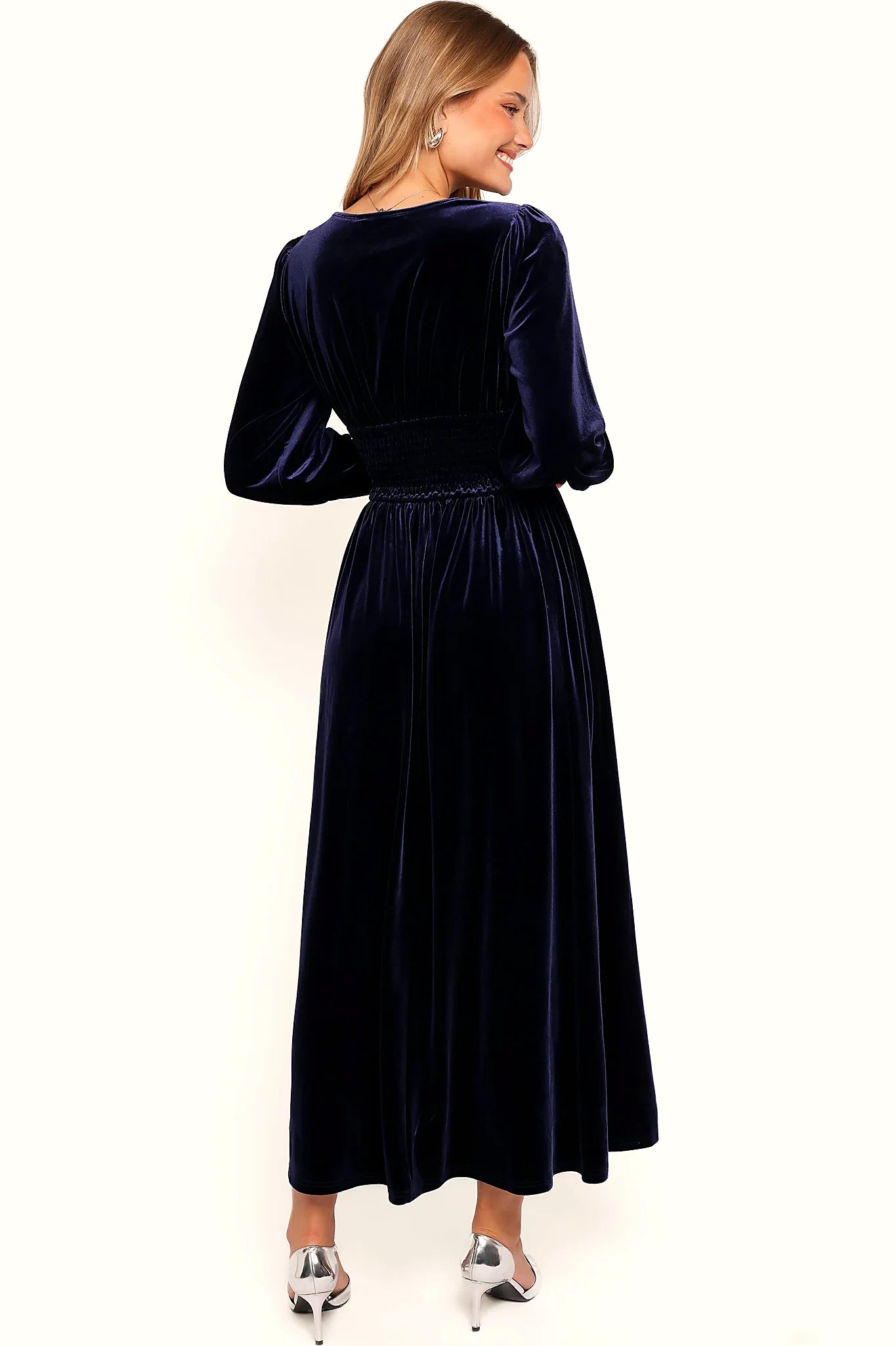 A-line velvet skirt falling to the floor