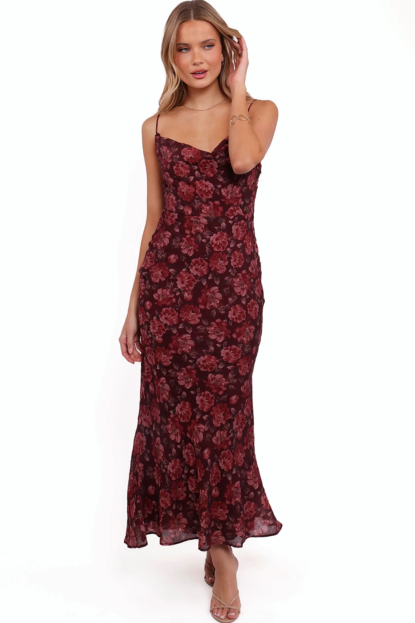 Cowl neckline draping at the bust