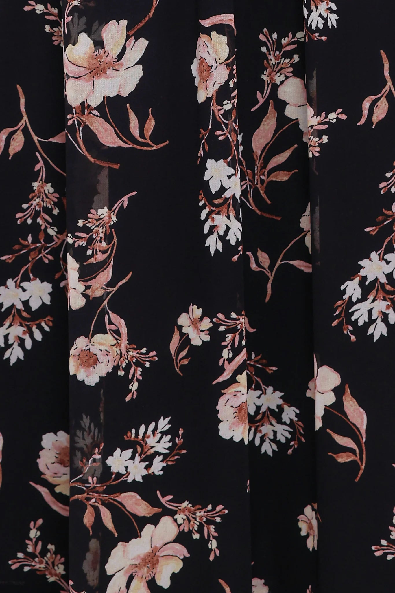 Evian Long Sleeve Maxi Dress - Black Floral