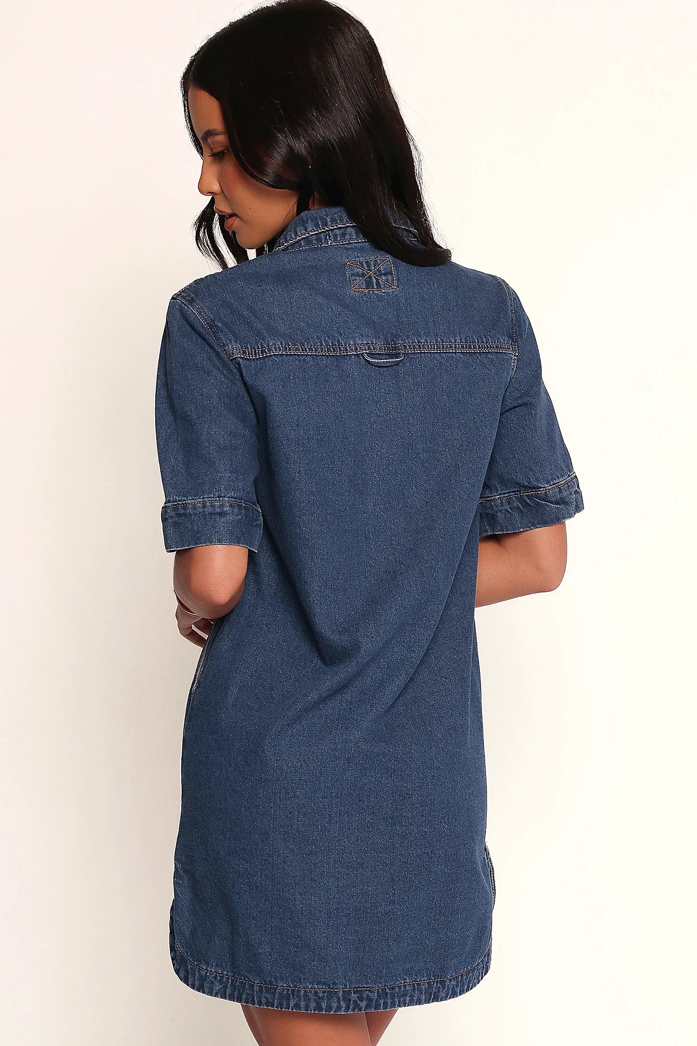 Fleming Shirt Mini Dress - Denim