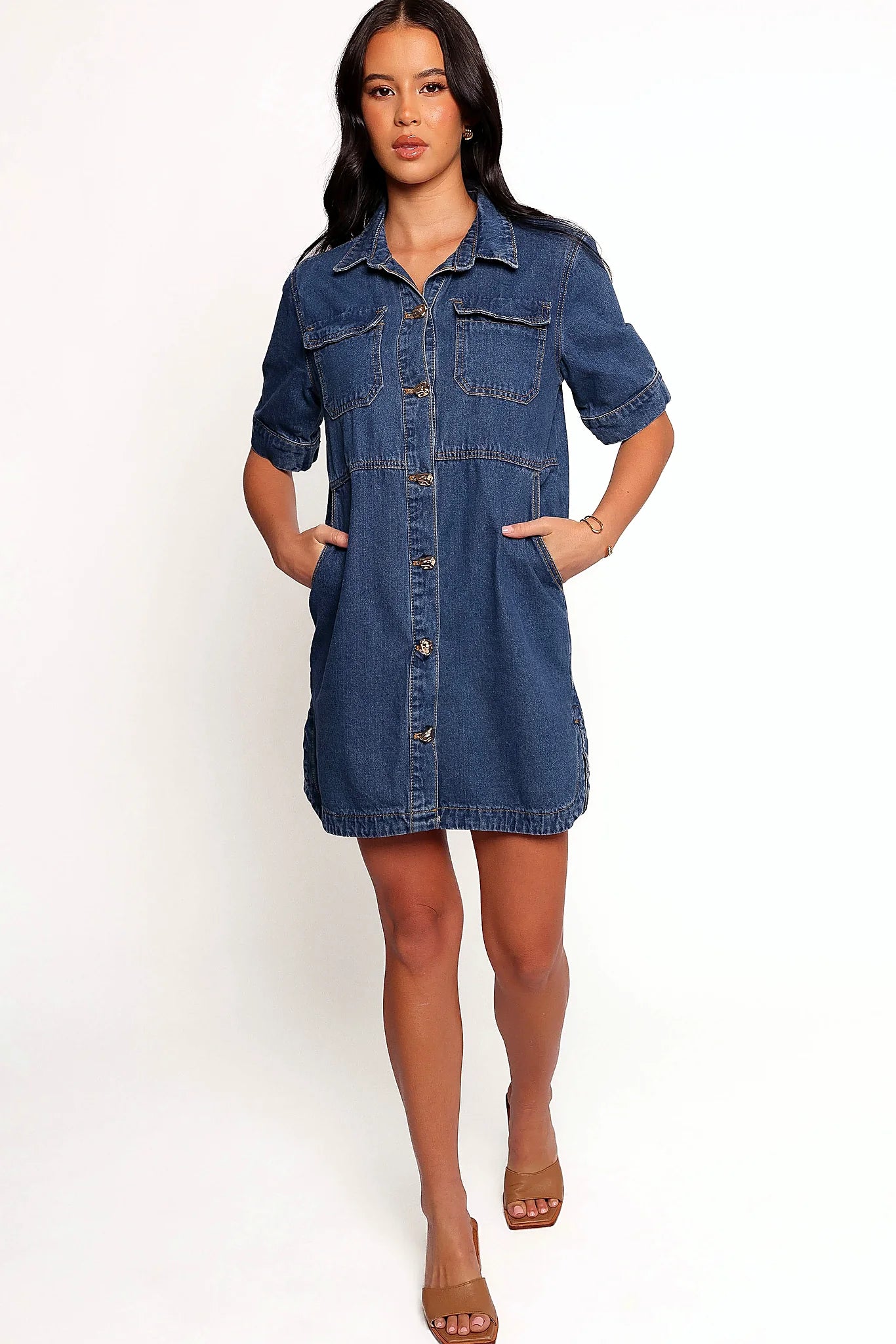 Fleming Shirt Mini Dress - Denim