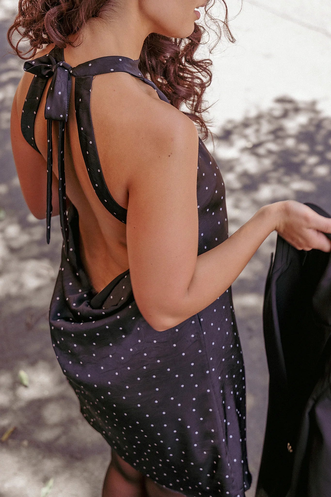 Gabrielle Mini Dress - Black Polka Dot