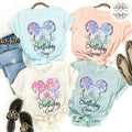 Mickey Watercolor Ear Bow Castle Celebration Shirt