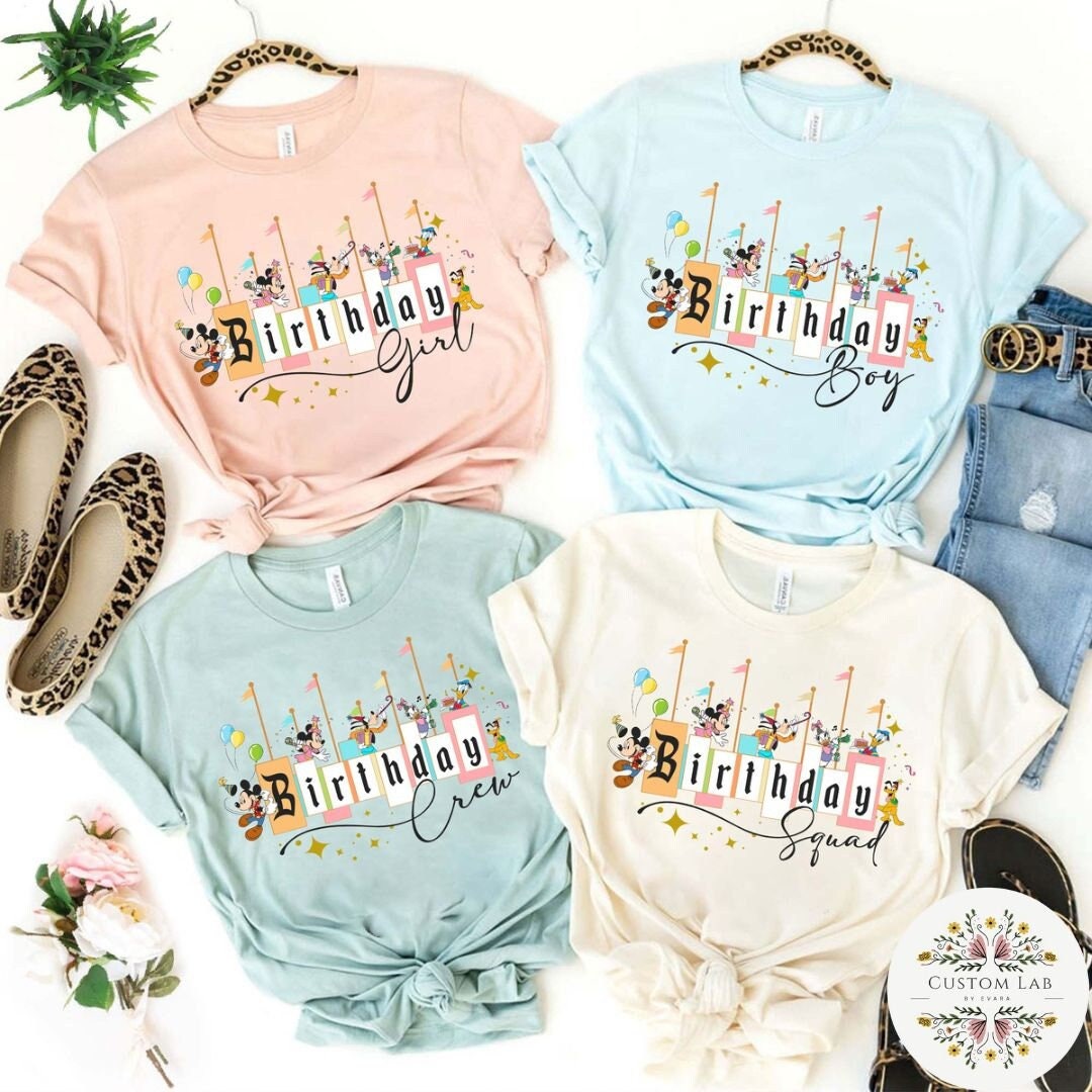 Mickey Castle Candle Birthday Family Graphic Shirt