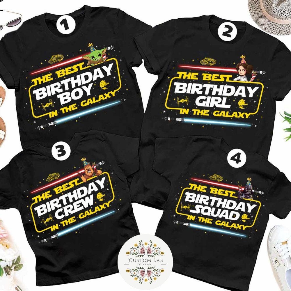 Personalized Star Wars Galaxy Birthday Role Panel Shirt
