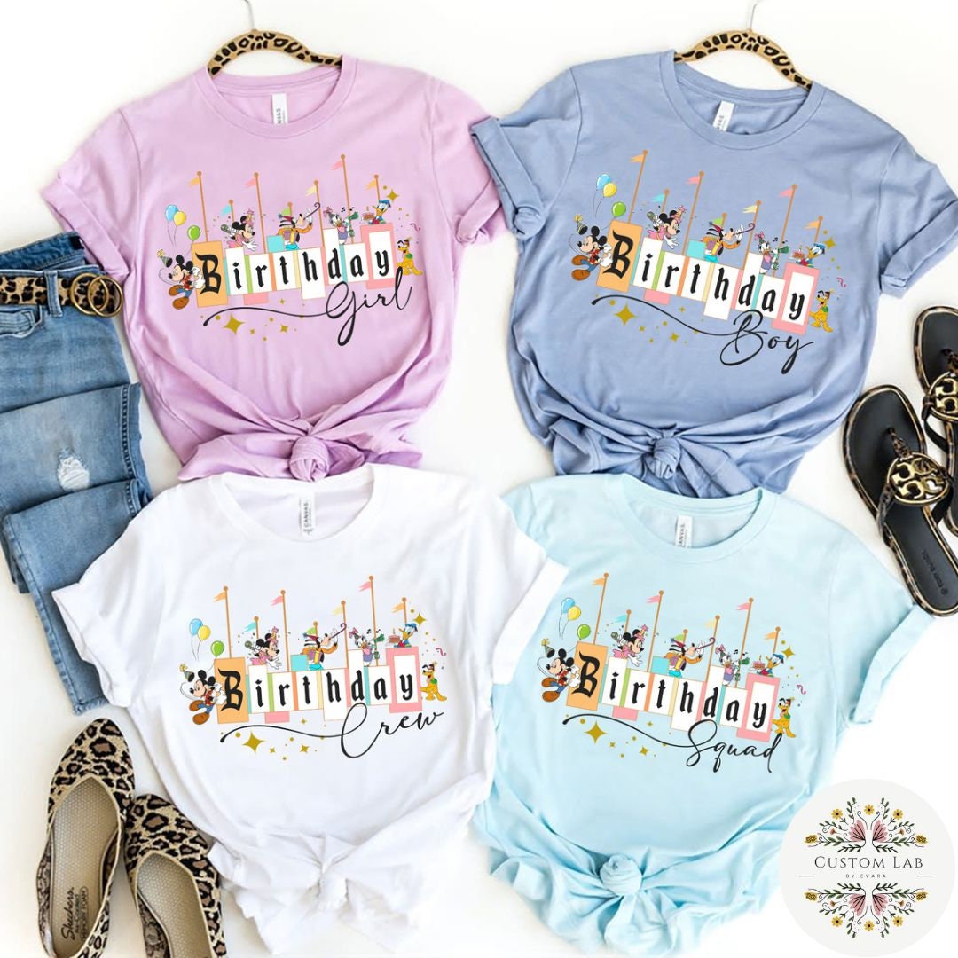 Mickey Castle Candle Birthday Family Graphic Shirt