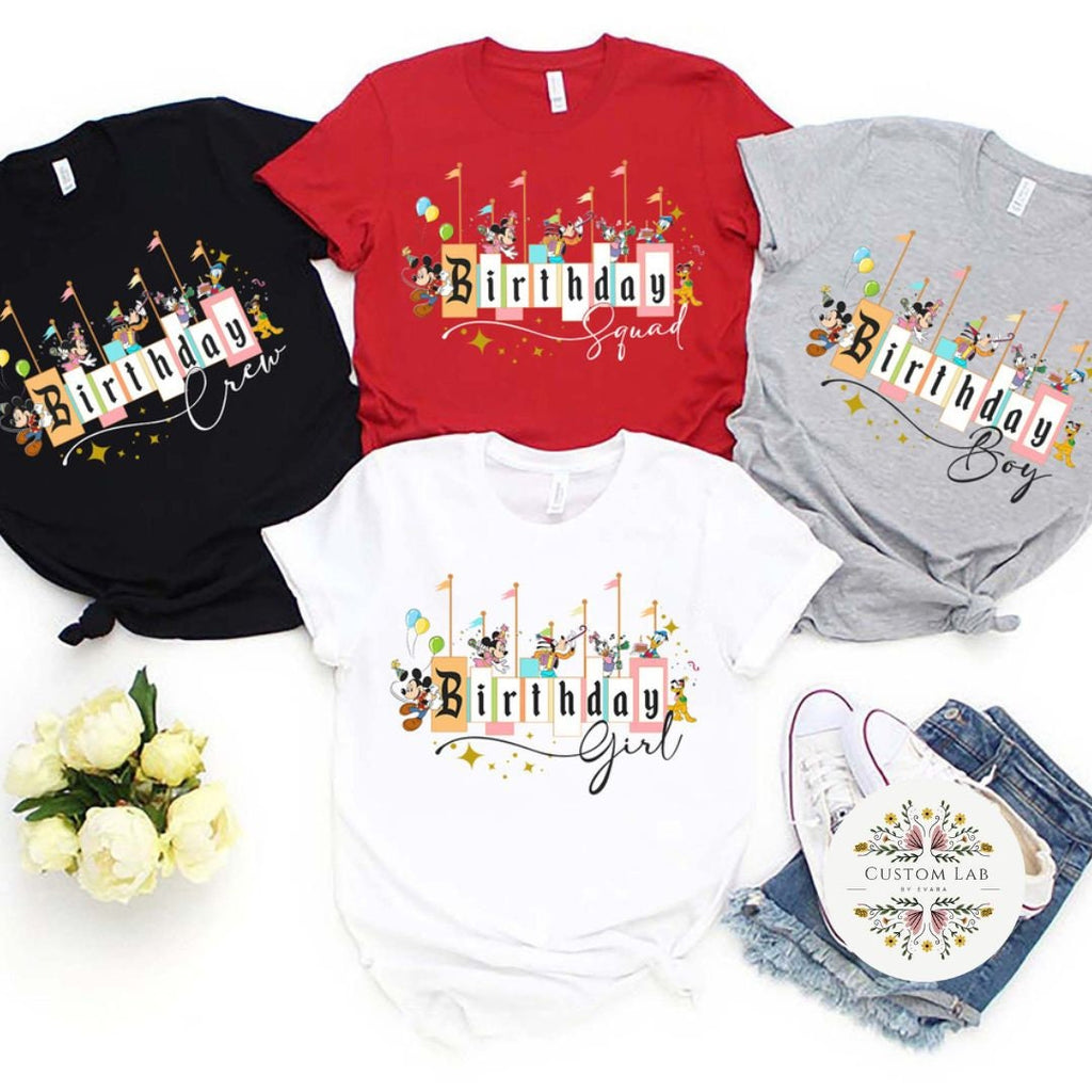 Mickey Castle Candle Birthday Family Graphic Shirt
