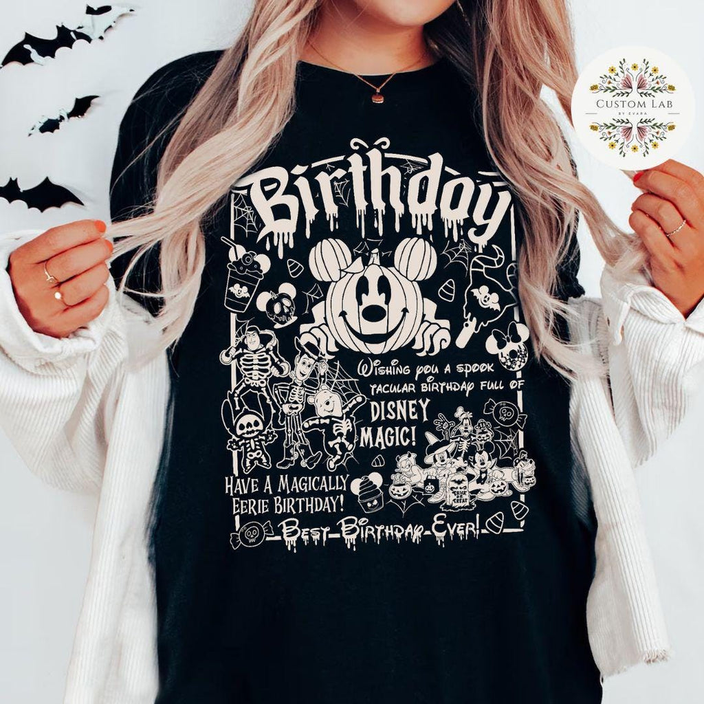 Stitch Eerie Skeleton Birthday Party Collage Shirt