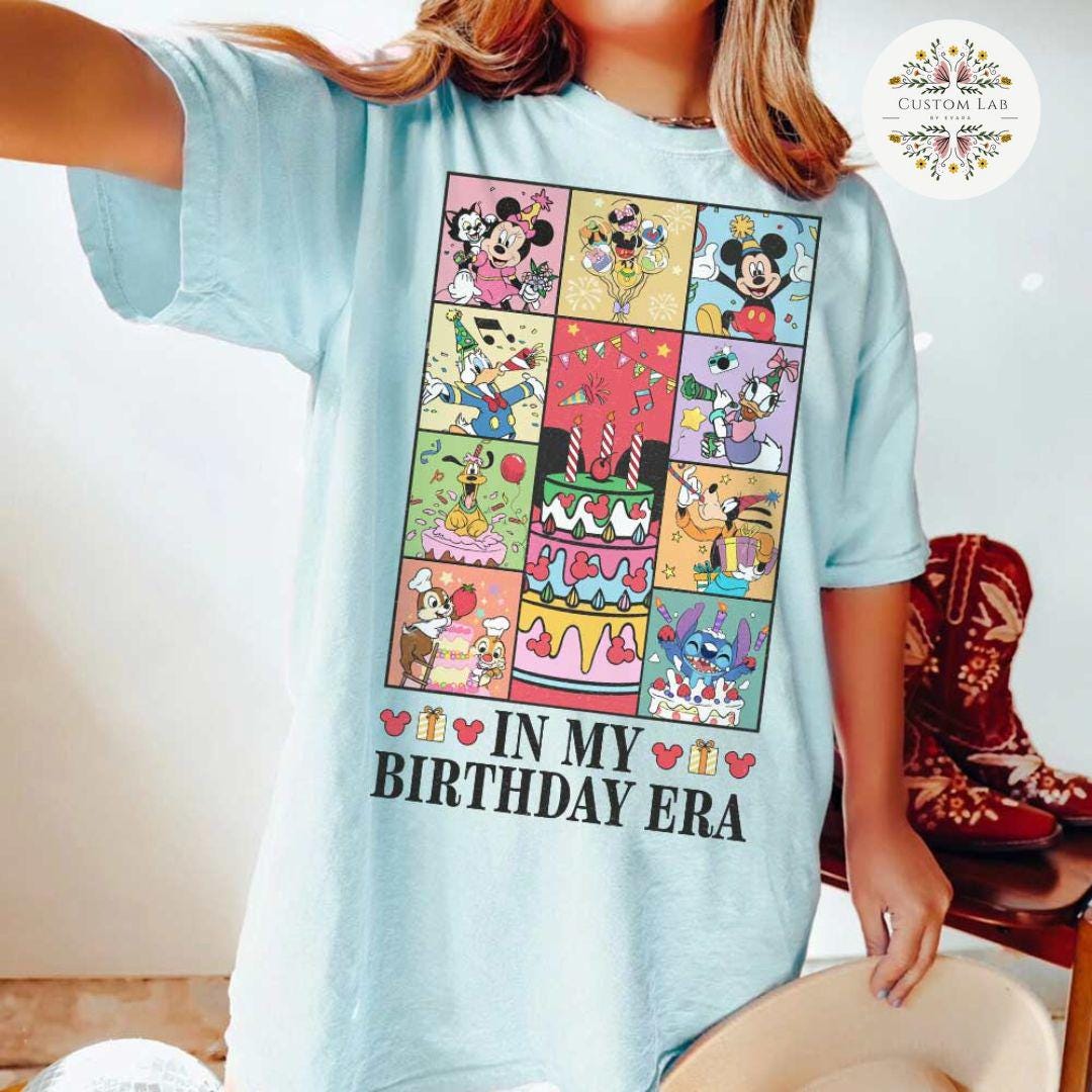 Stitch Birthday Era Character Collage Graphic Shirt