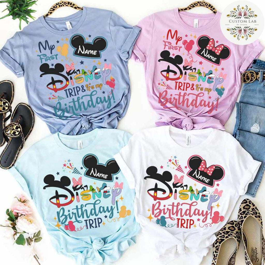 Personalized Mickey First Birthday Trip Adventure Shirt