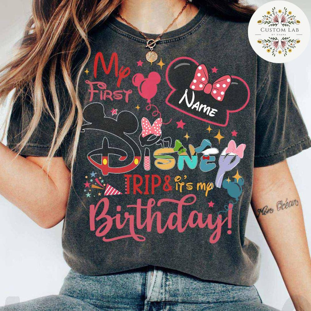 Personalized Mickey First Birthday Trip Adventure Shirt