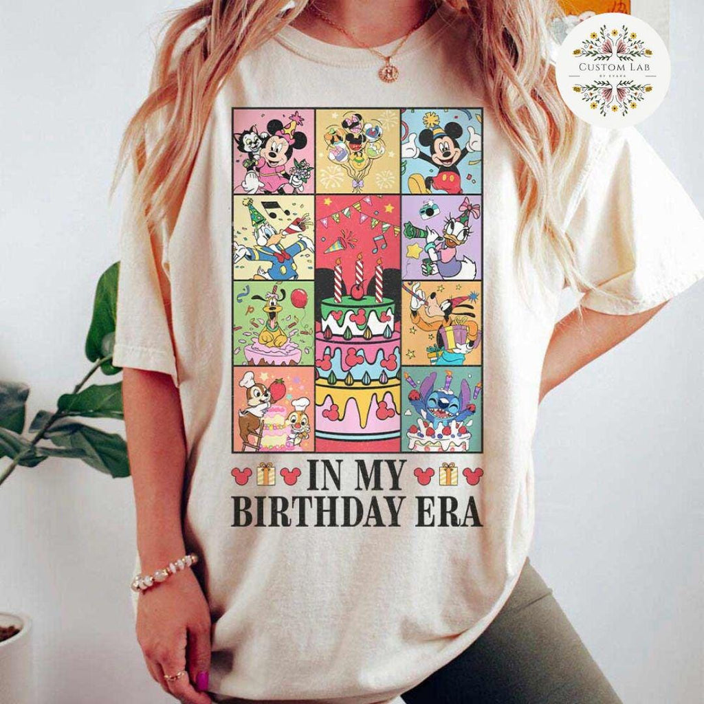 Stitch Birthday Era Character Collage Graphic Shirt