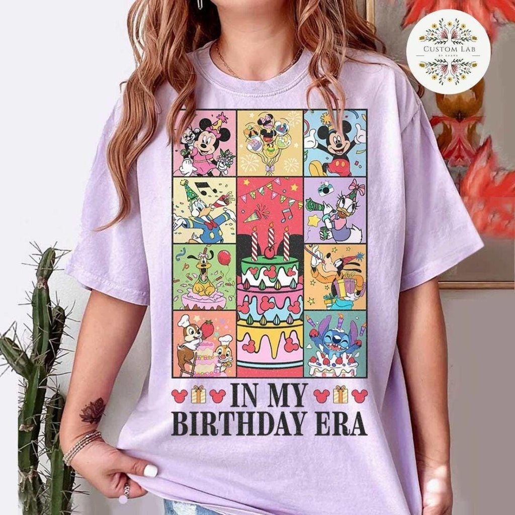 Stitch Birthday Era Character Collage Graphic Shirt