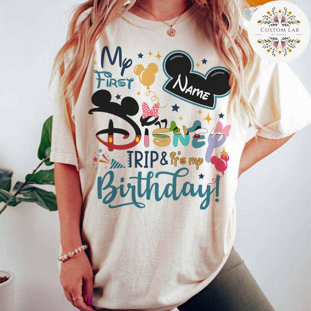 Personalized Mickey First Birthday Trip Adventure Shirt