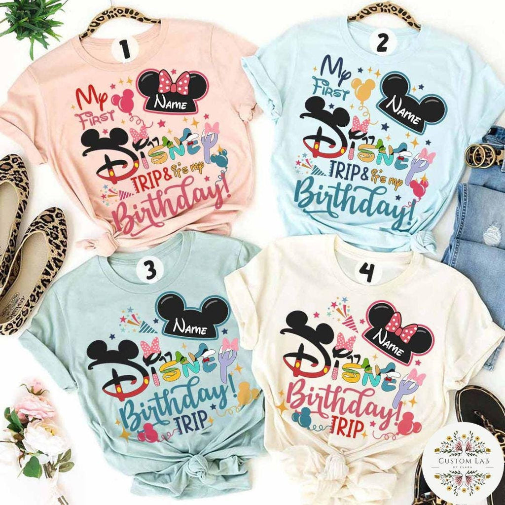 Personalized Mickey First Birthday Trip Adventure Shirt