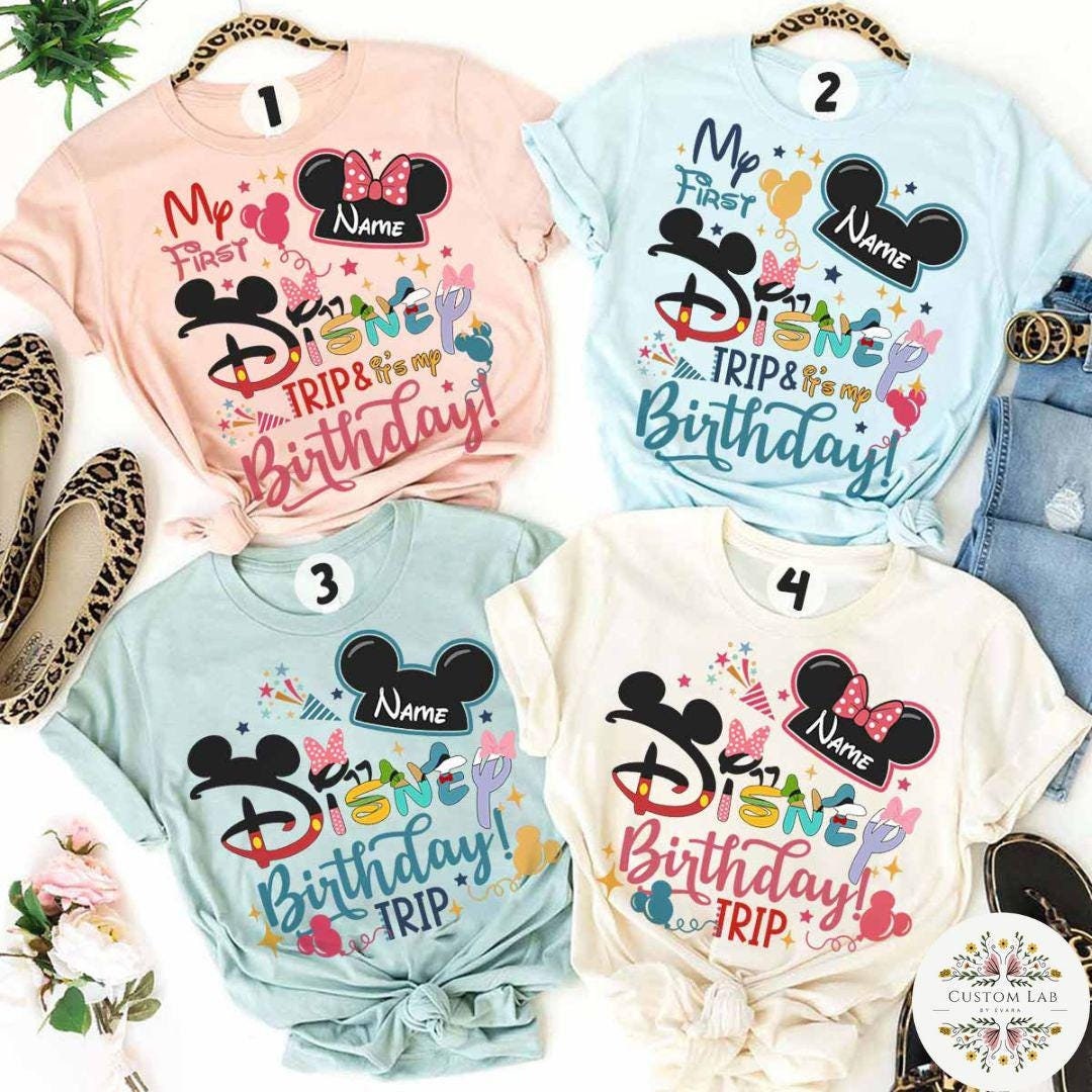 Personalized Mickey First Birthday Trip Adventure Shirt