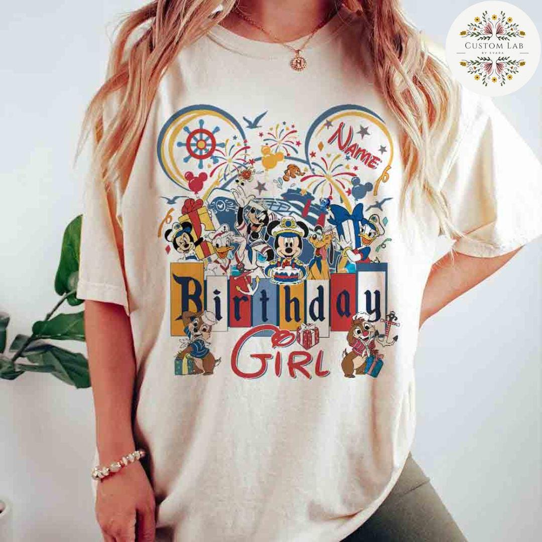 Personalized Mickey Fireworks Cruise Birthday Family Roles Shirt