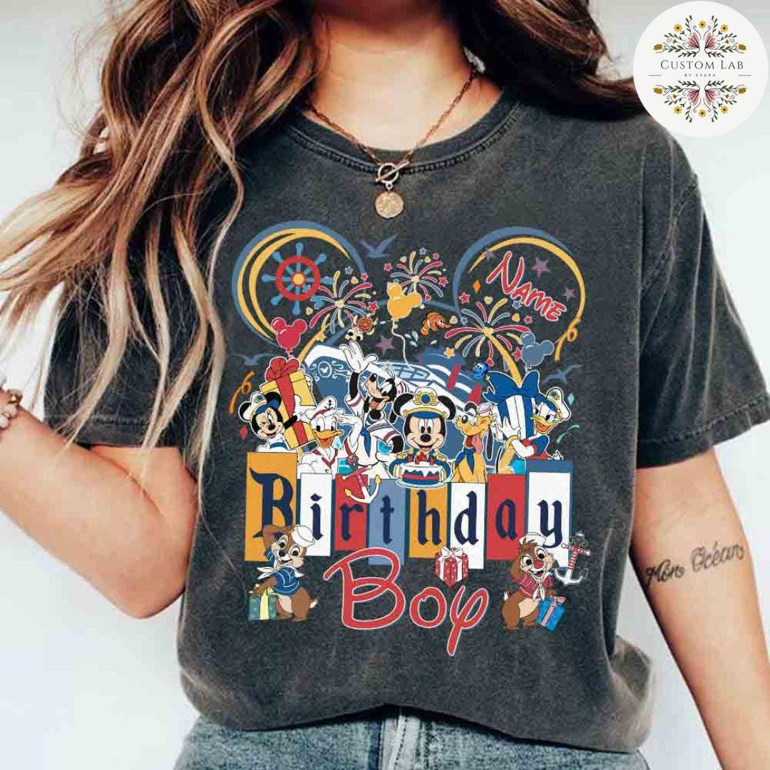 Personalized Mickey Fireworks Cruise Birthday Family Roles Shirt