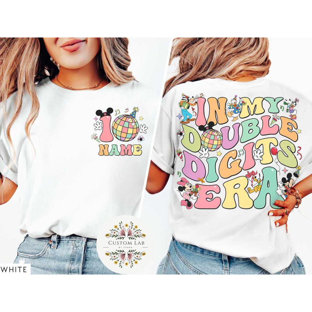 Personalized Mickey Two Sided Birthday Era Numerals Shirt