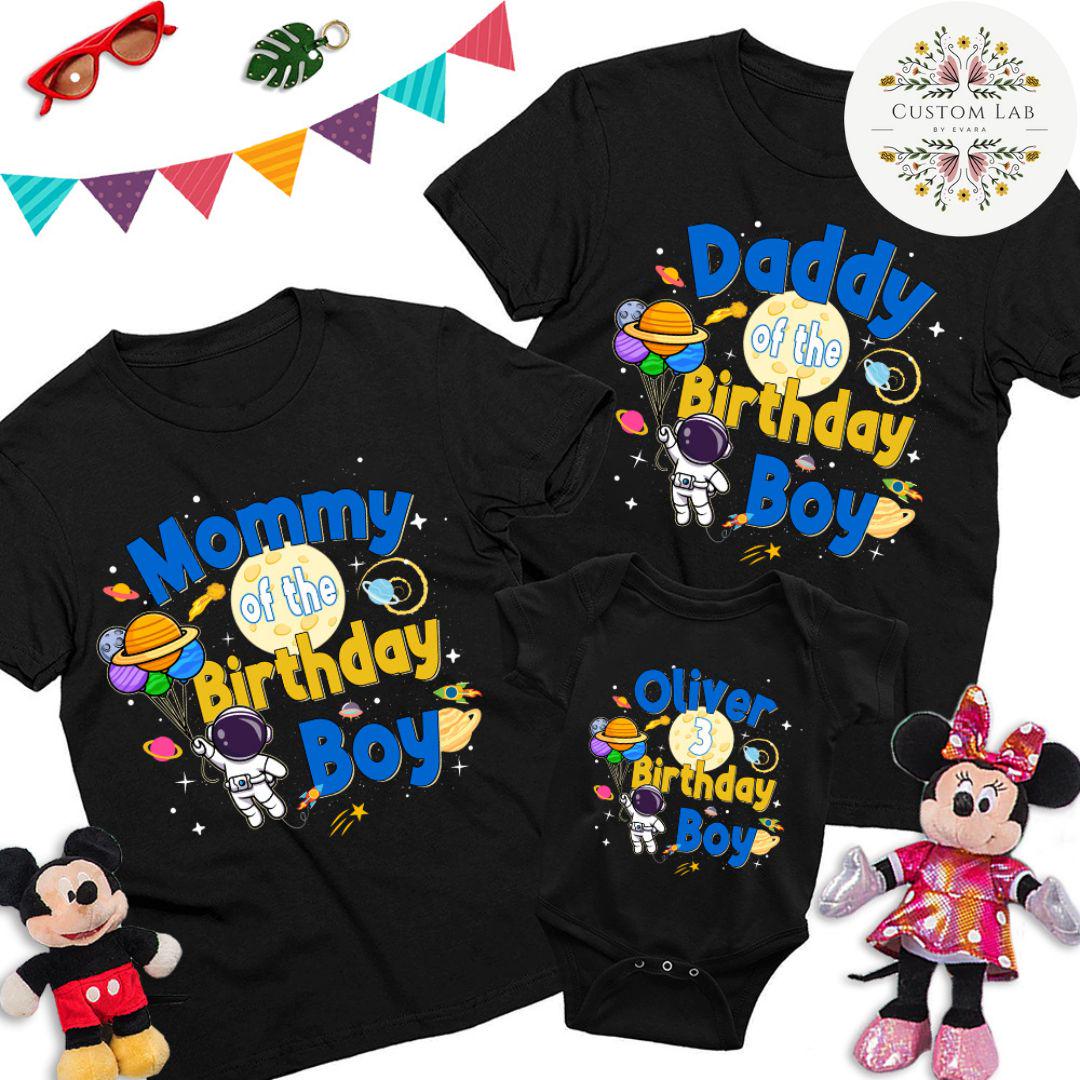 Personalized Astronaut Space Birthday Family Crew Shirt