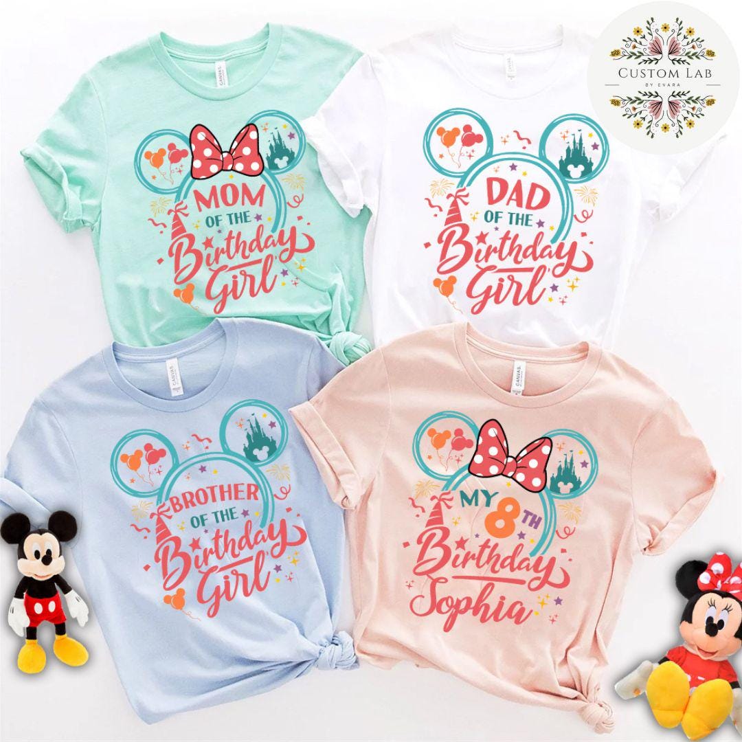 Personalized Mickey Pastel Birthday Family Roles Shirt