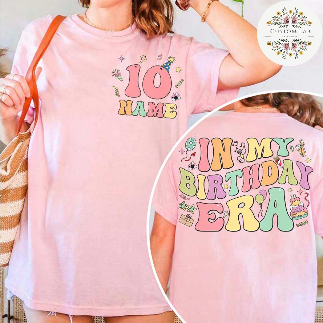 Personalized Mickey Pastel Two Sided Birthday Era Shirt
