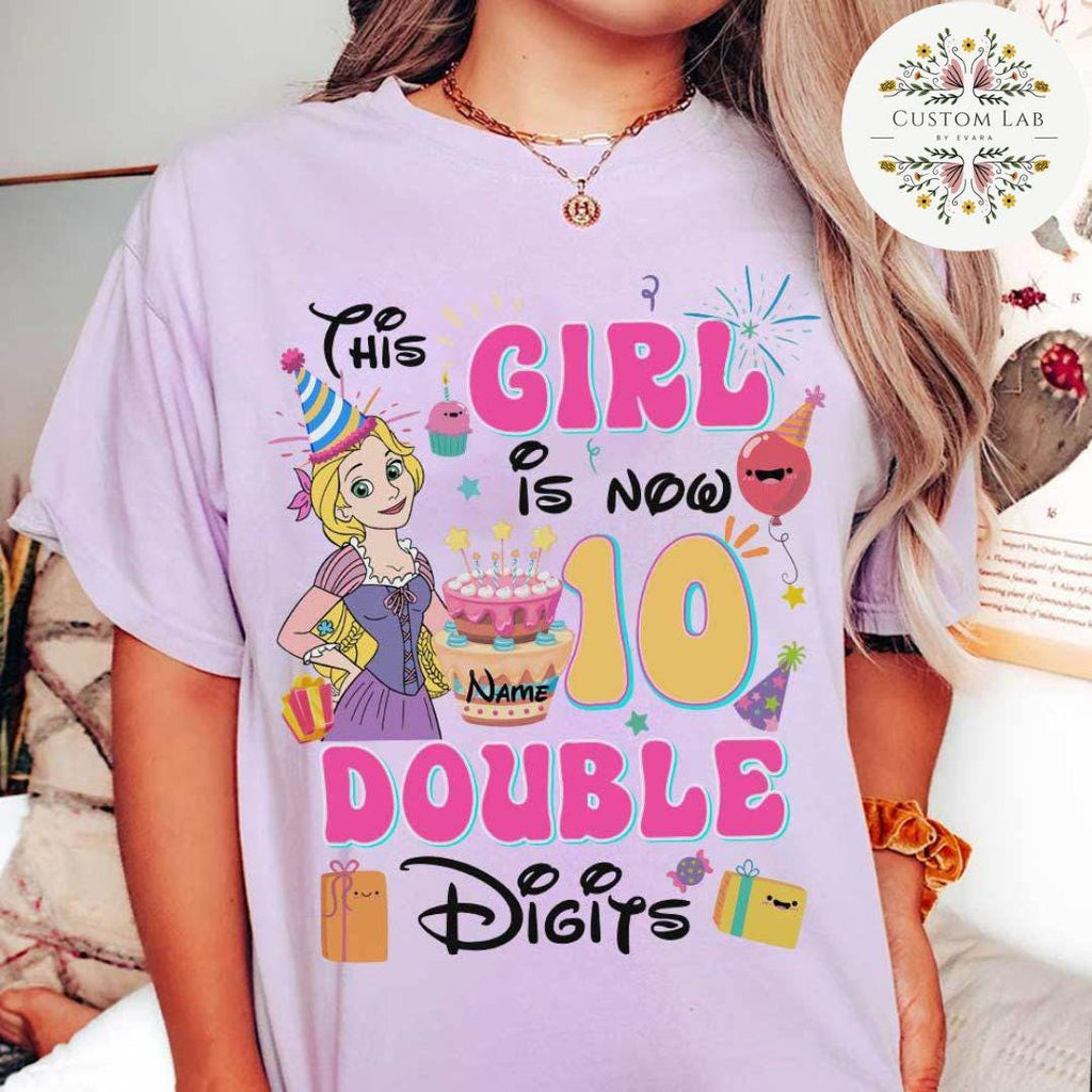 Personalized Princess Double Digits Royal Party Shirt