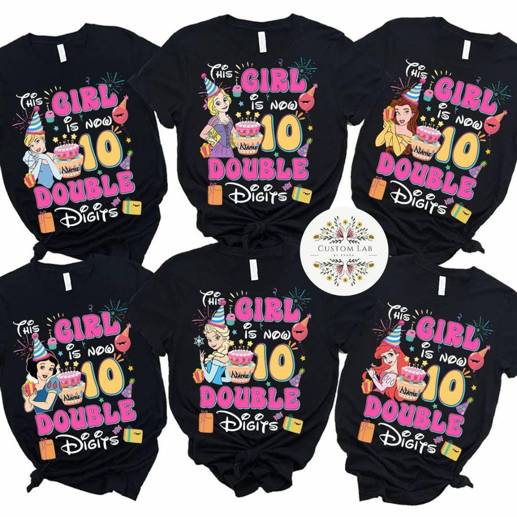 Personalized Princess Double Digits Royal Party Shirt