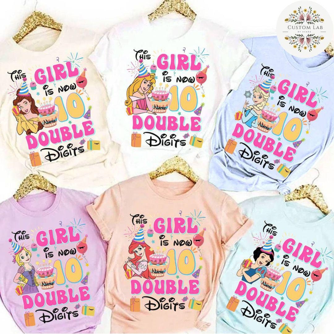 Personalized Princess Double Digits Royal Party Shirt