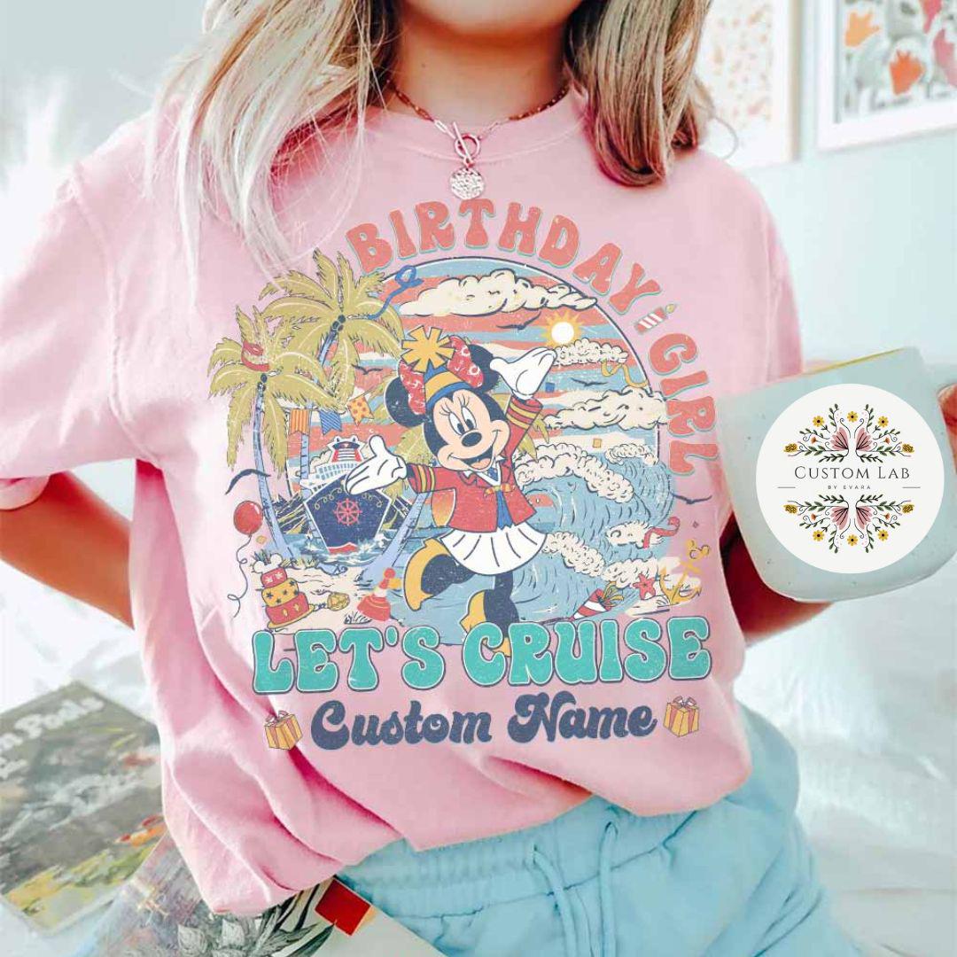 Personalized Mickey Retro Character Birthday Cruise Shirt