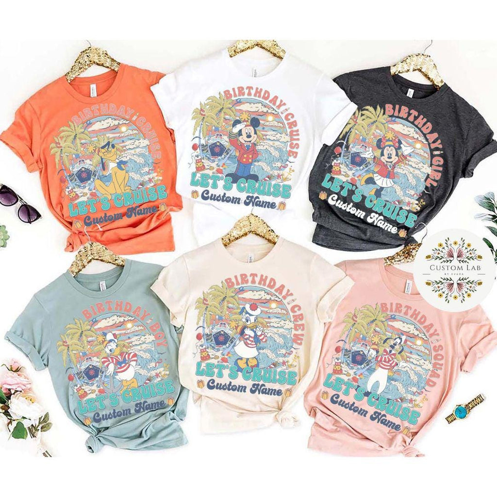 Personalized Mickey Retro Character Birthday Cruise Shirt