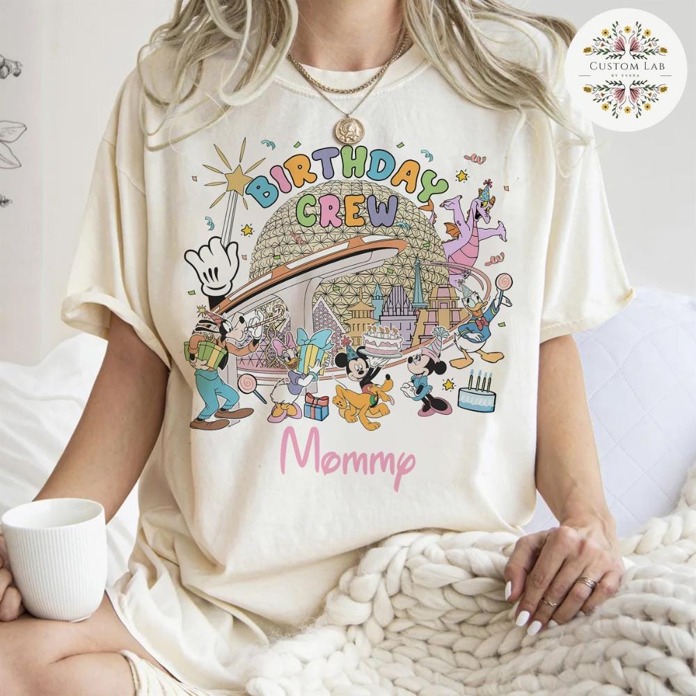 Personalized Mickey Epcot Birthday Family Crew Shirt