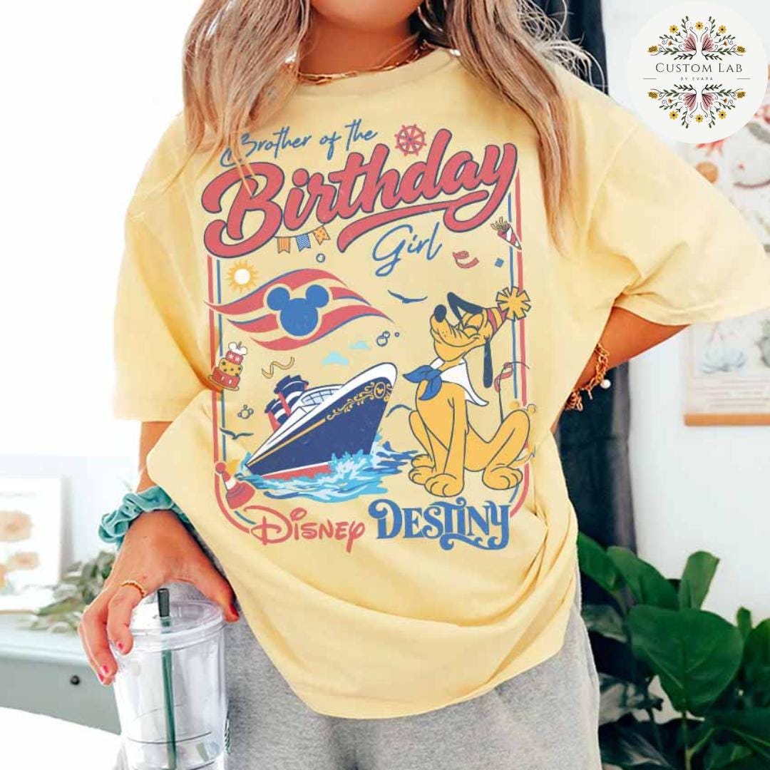 Personalized Mickey Captain Birthday Cruise Waves Shirt