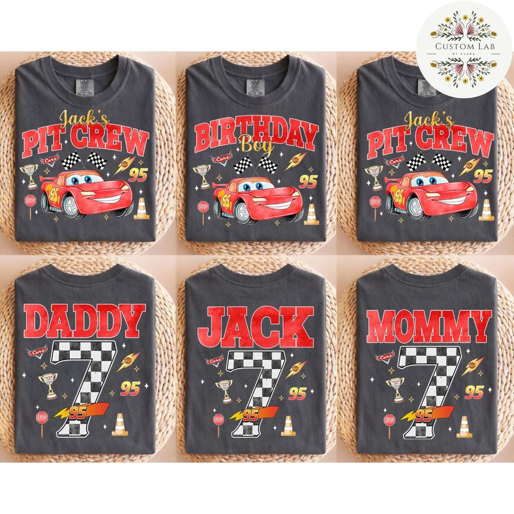 Personalized Cars Two Sided Racing Name Design Shirt