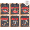Personalized Cars Two Sided Racing Name Design Shirt
