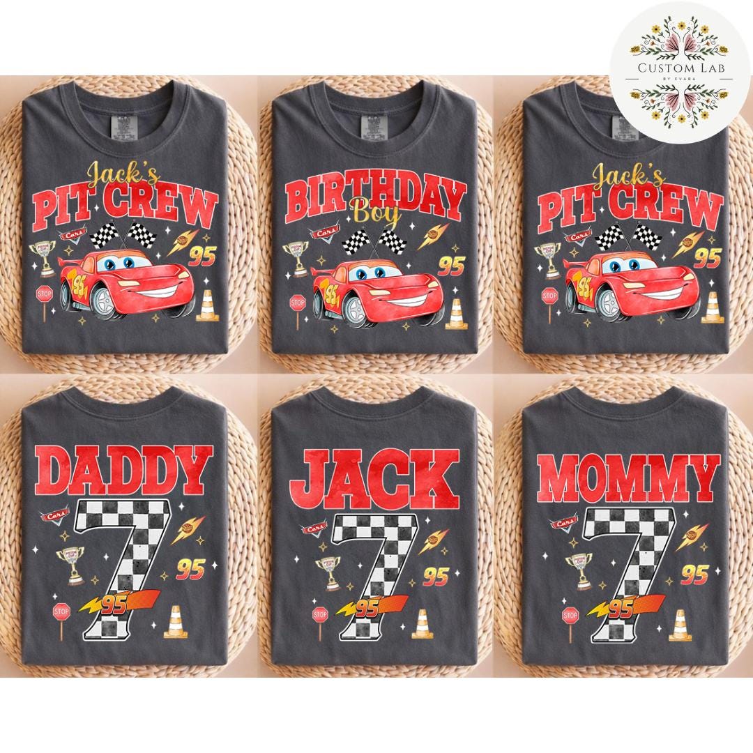 Personalized Cars Two Sided Racing Name Design Shirt