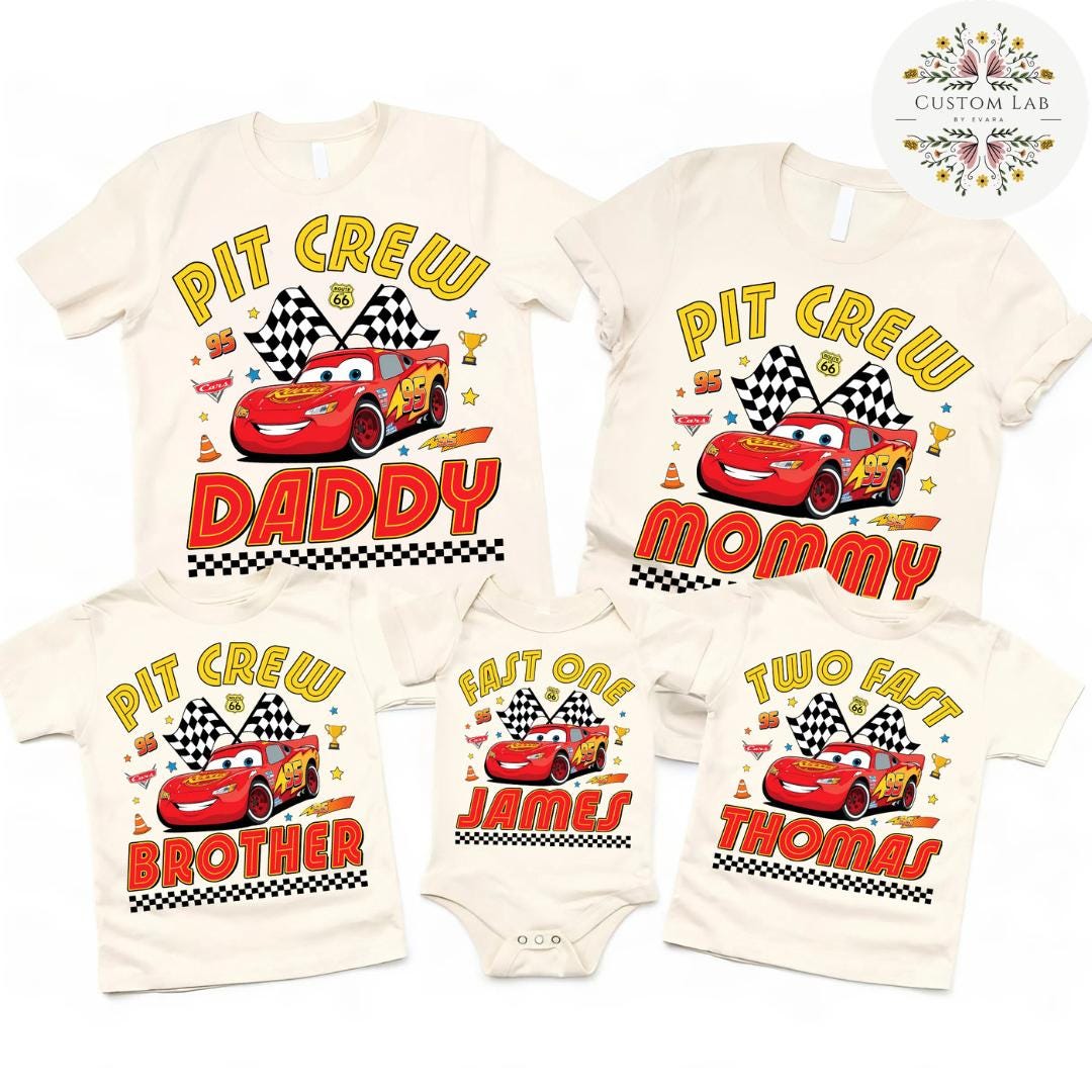 Personalized Cars Racing Birthday Family Pit Crew Shirt