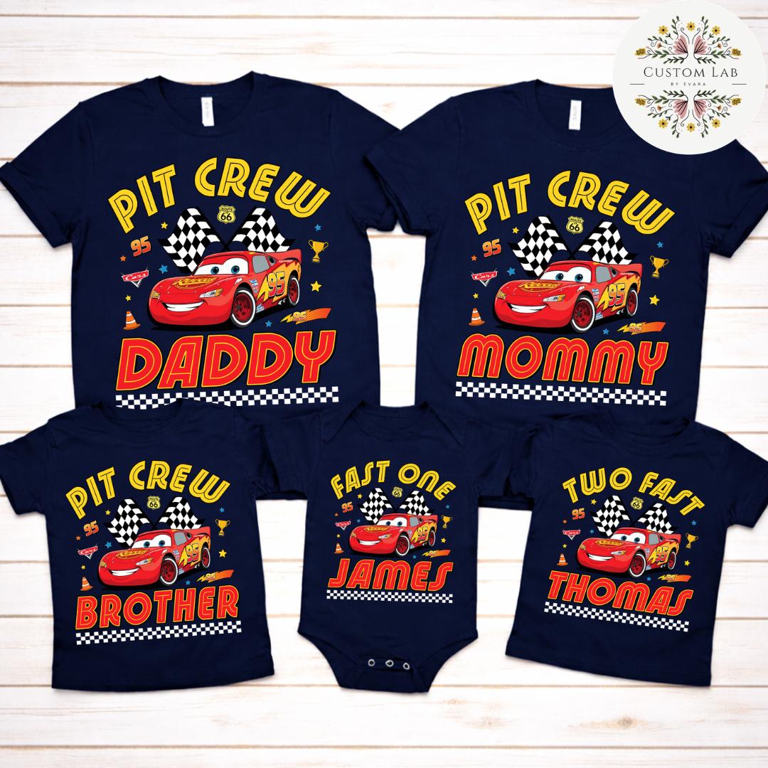 Personalized Cars Racing Birthday Family Pit Crew Shirt