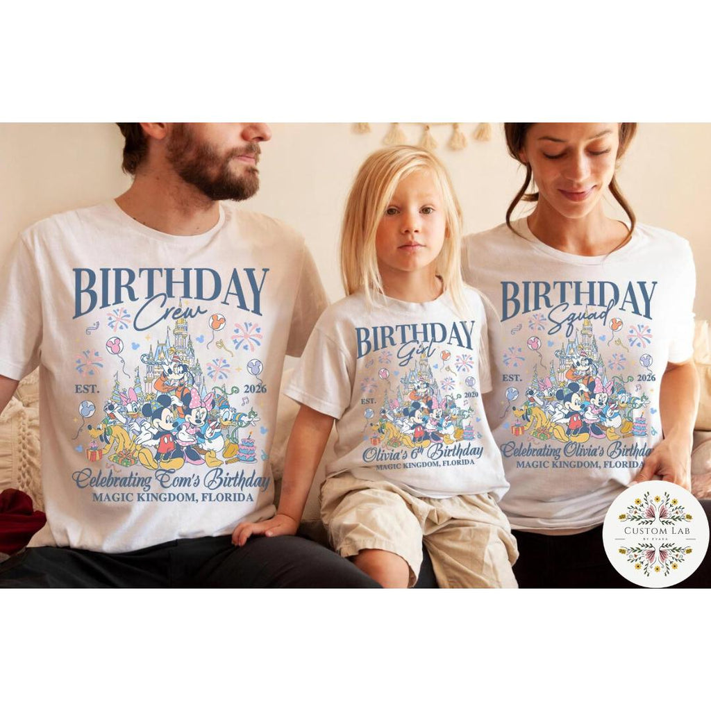Personalized Mickey Castle Birthday Family Crest Shirt