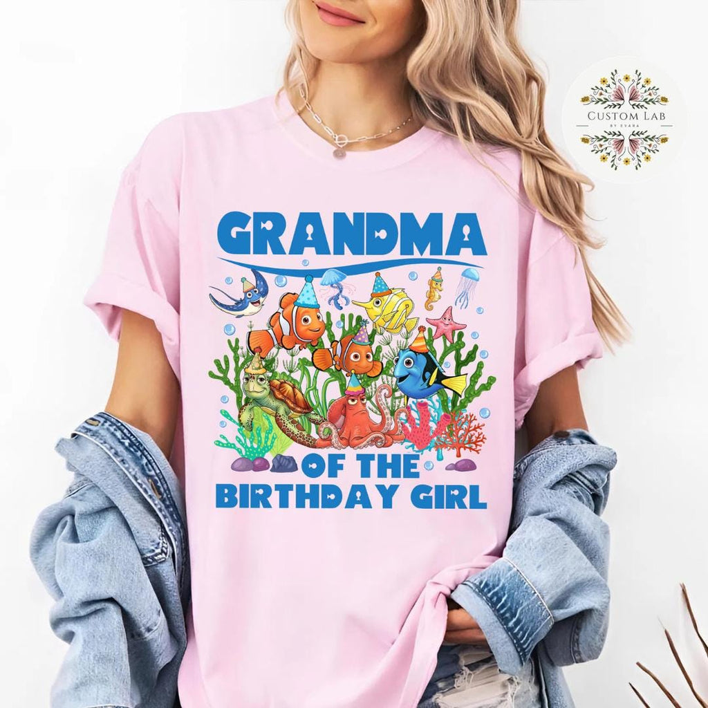 Personalized Finding Nemo Ocean Birthday Family Roles Shirt