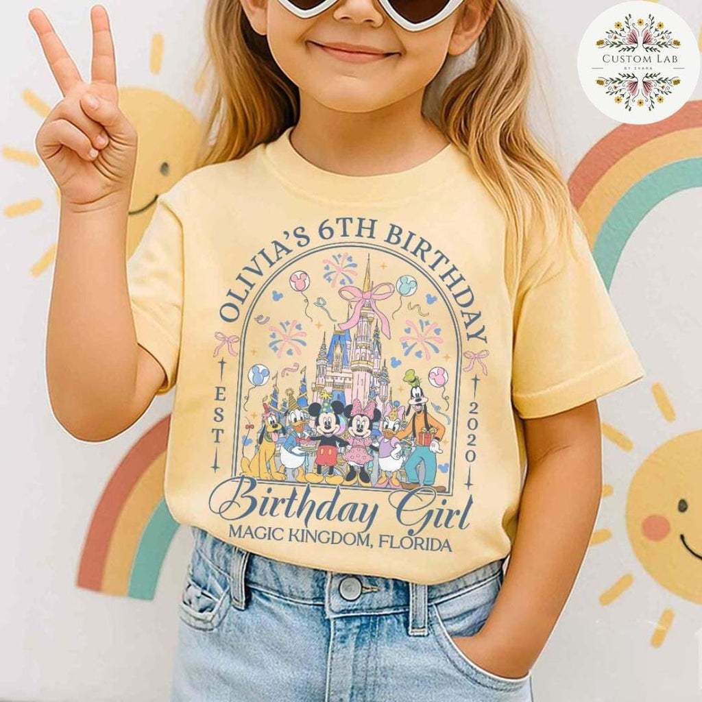 Personalized Mickey Coquette Castle Birthday Circle Shirt