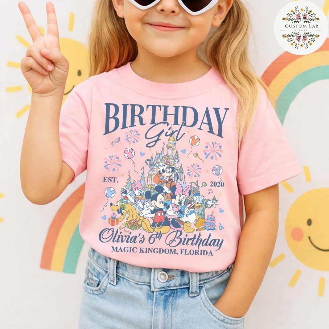 Personalized Mickey Castle Birthday Family Crest Shirt
