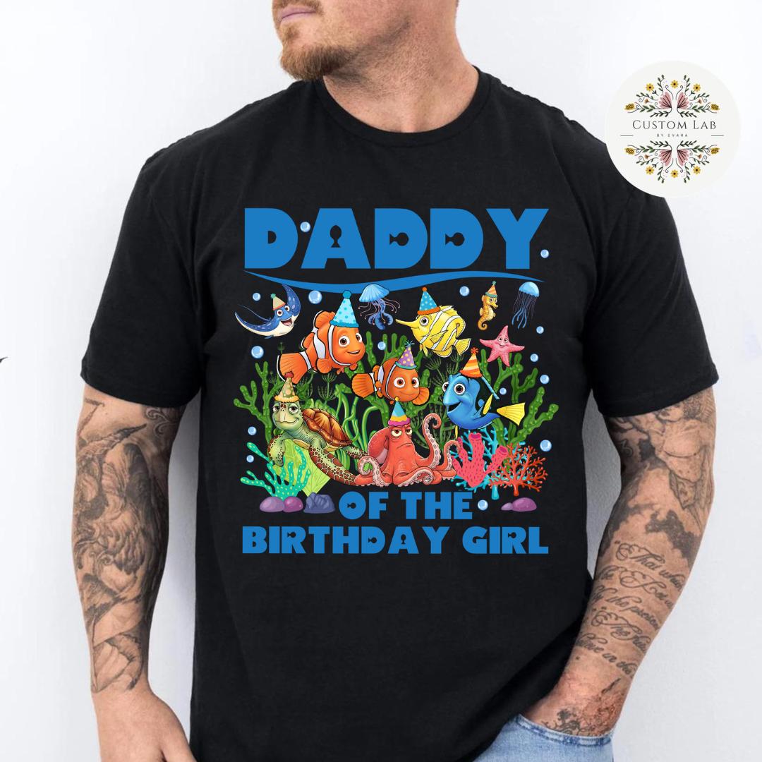 Personalized Finding Nemo Ocean Birthday Family Roles Shirt