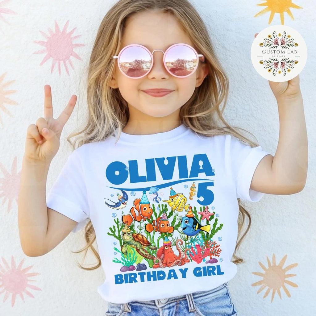 Personalized Finding Nemo Ocean Birthday Family Roles Shirt