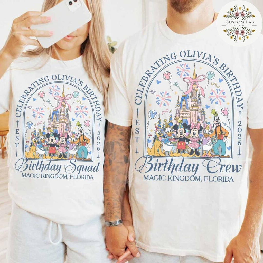 Personalized Mickey Coquette Castle Birthday Circle Shirt