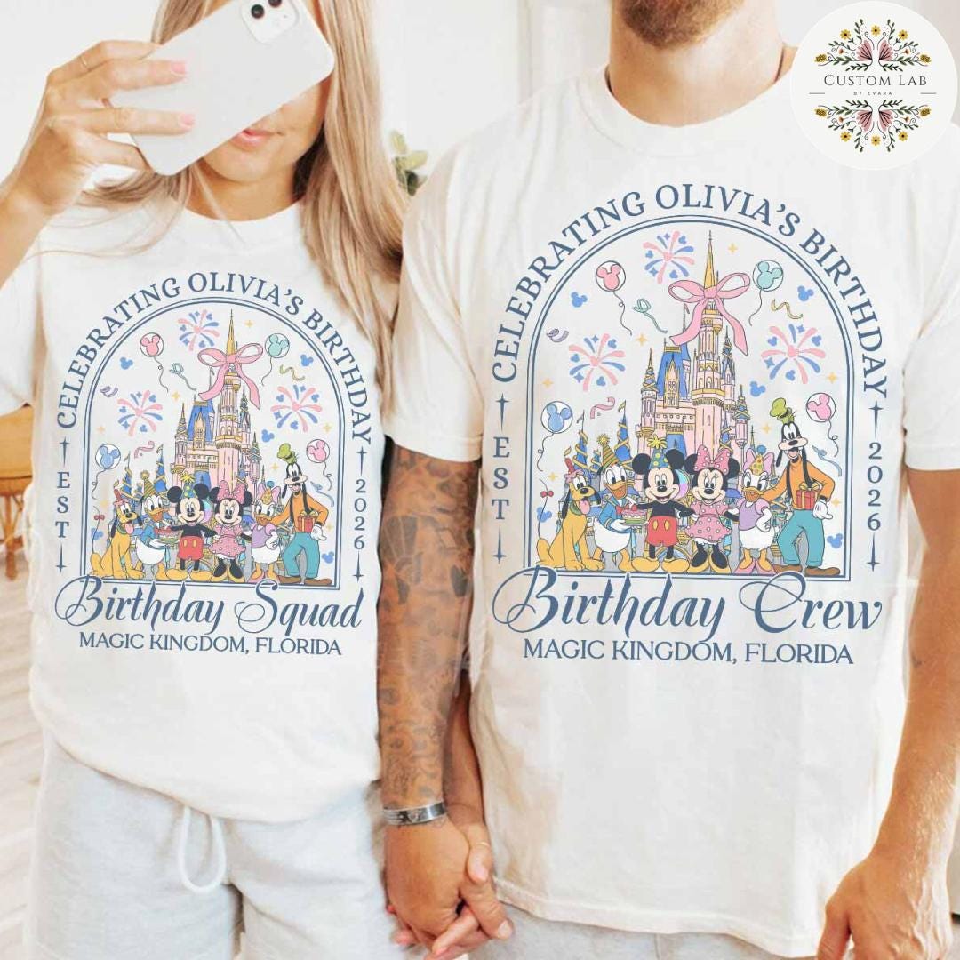 Personalized Mickey Coquette Castle Birthday Circle Shirt