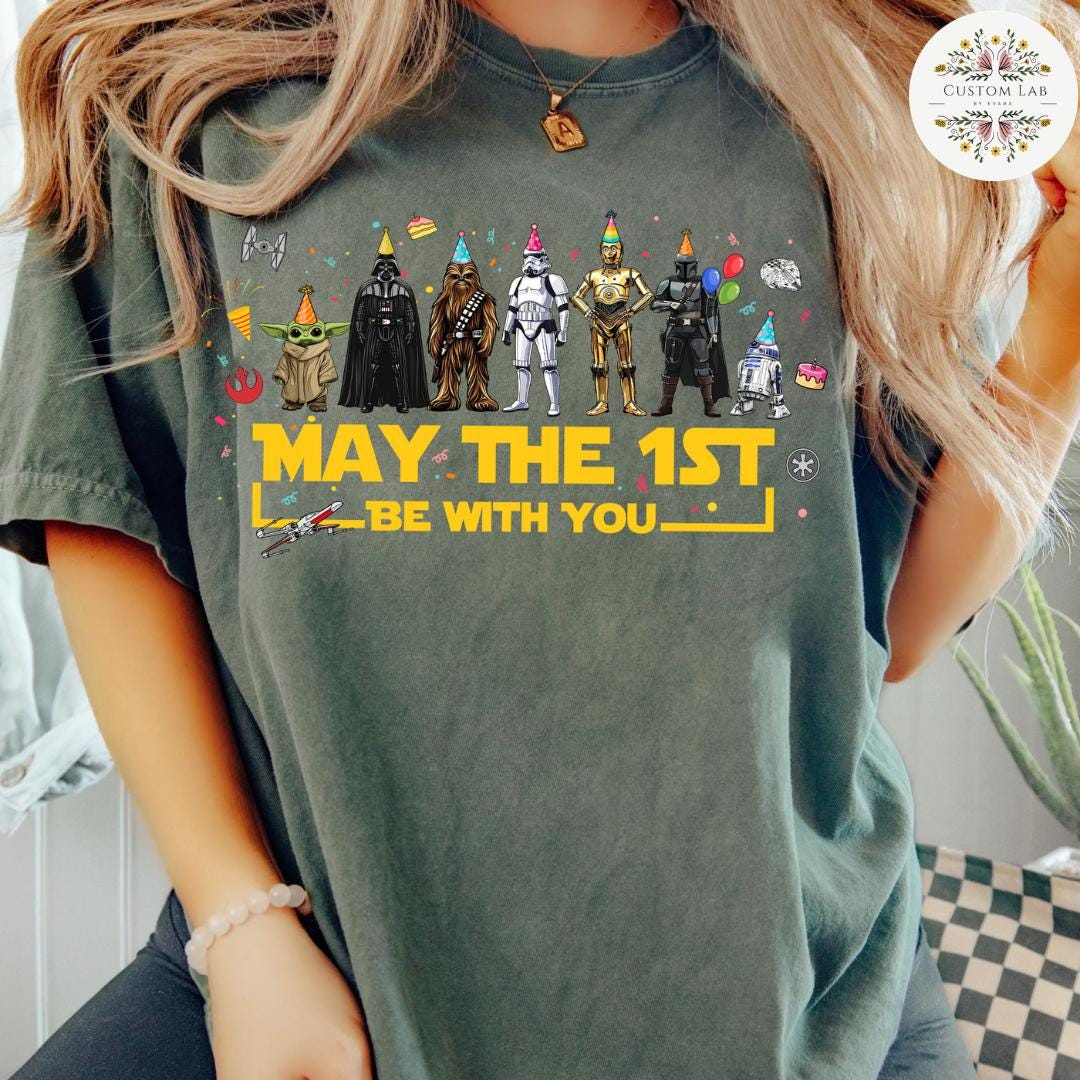 Personalized Star Wars May The Birthday Force Crew Shirt