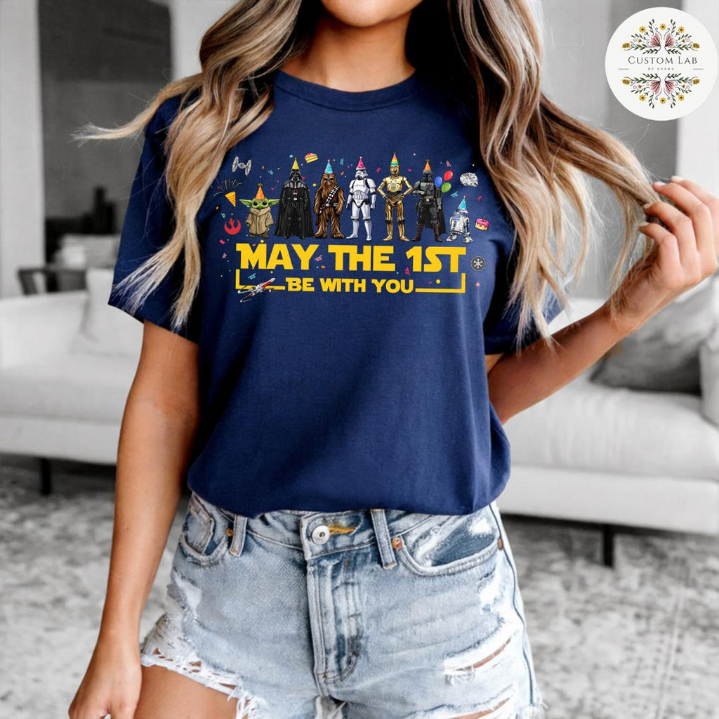Personalized Star Wars May The Birthday Force Crew Shirt