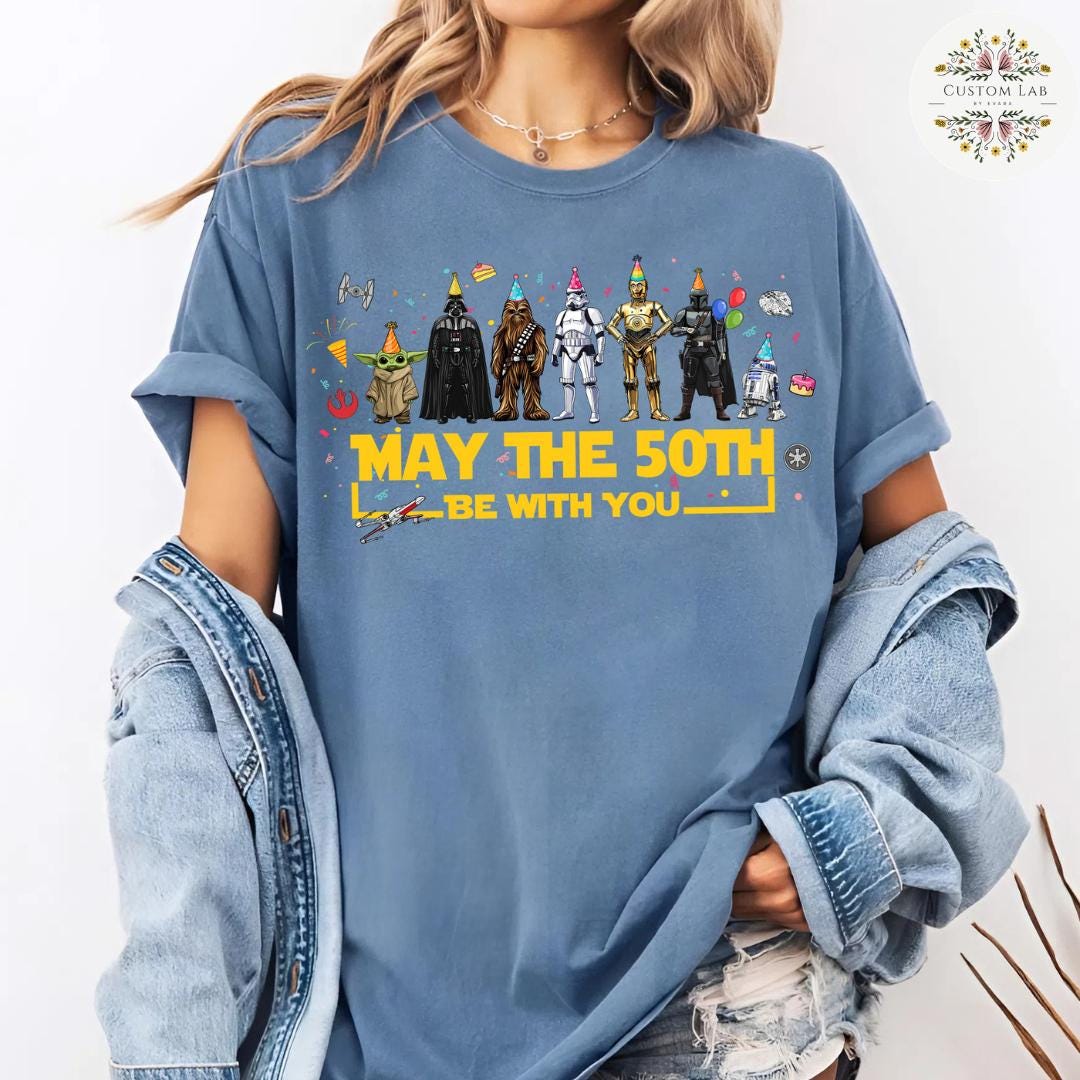 Personalized Star Wars May The Birthday Force Crew Shirt